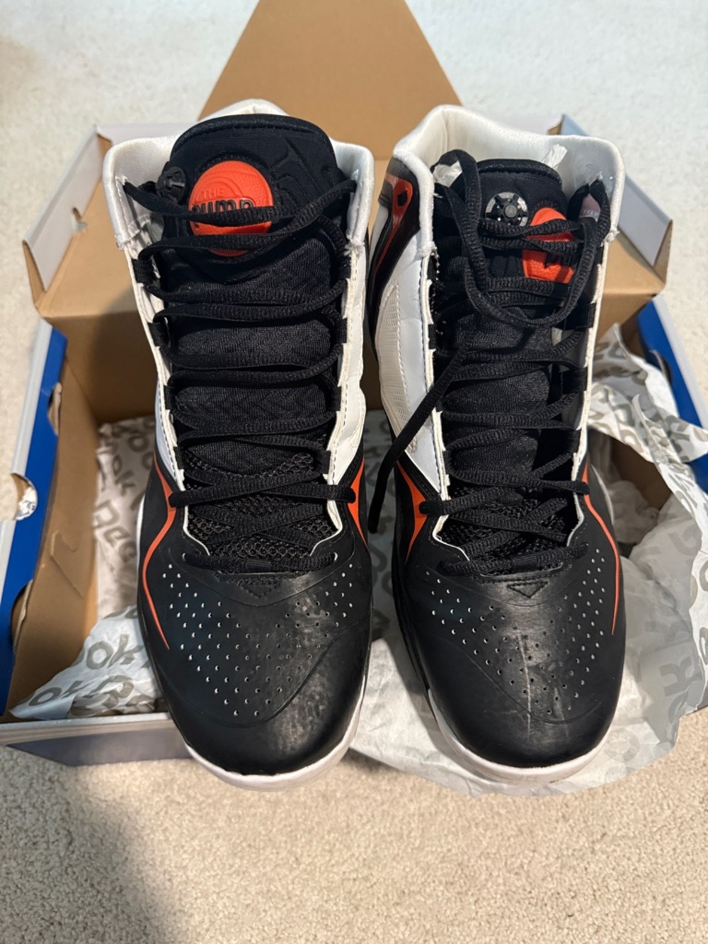 Reebok Men's Black White and Orange Athletic Shoes